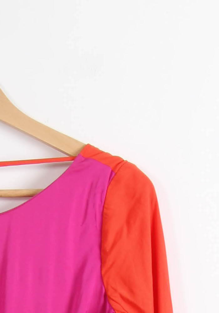 Robe Midi Rouge et Rose - Taille M/38 de la marque Maje | PARAD65152 - Vendu par Paradigme - Image 3