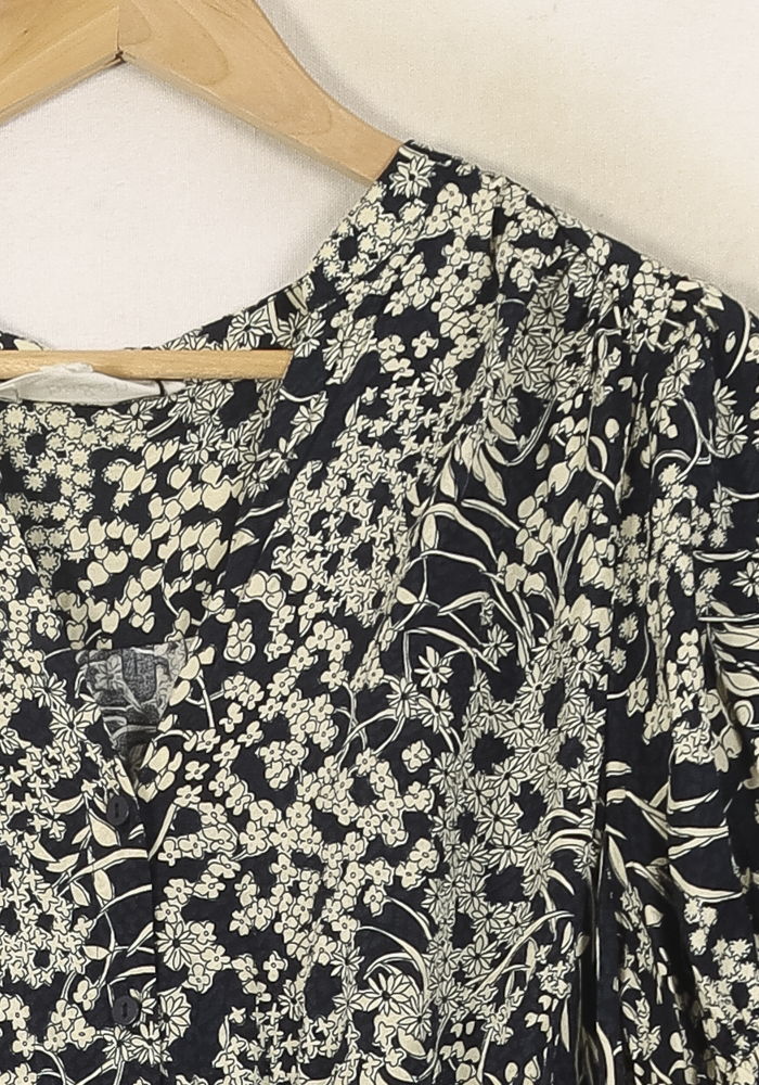 Robe Fleurie Noire et Blanche - Taille L/40 de la marque ba&sh | PARAD52219 - Vendu par Paradigme - Image 3