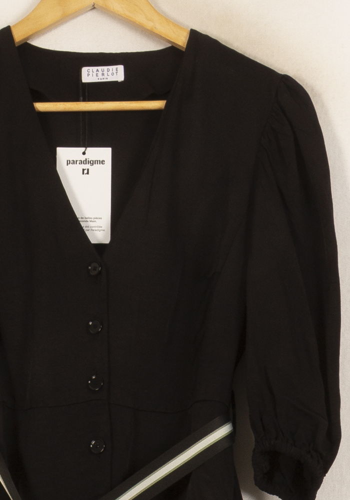 Robe Boutonnée Noire - Taille S/36 de la marque Claudie Pierlot | PARAD45999 - Vendu par Paradigme - Image 3