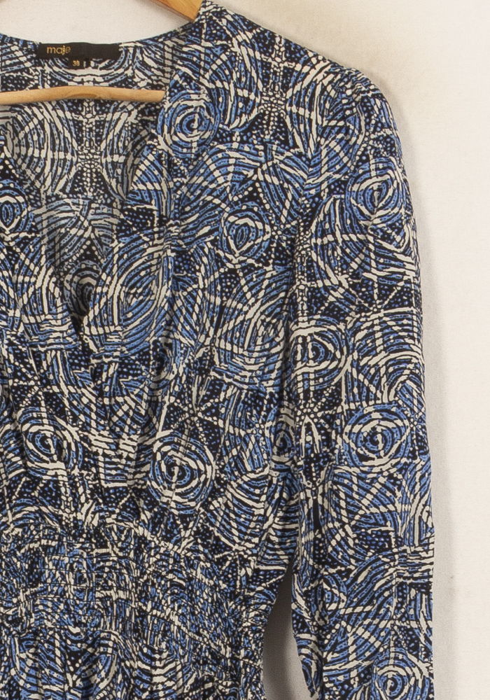 Robe Longue Bleu et Beige - Taille M/38 de la marque Maje | PARAD55771 - Vendu par Paradigme - Image 3