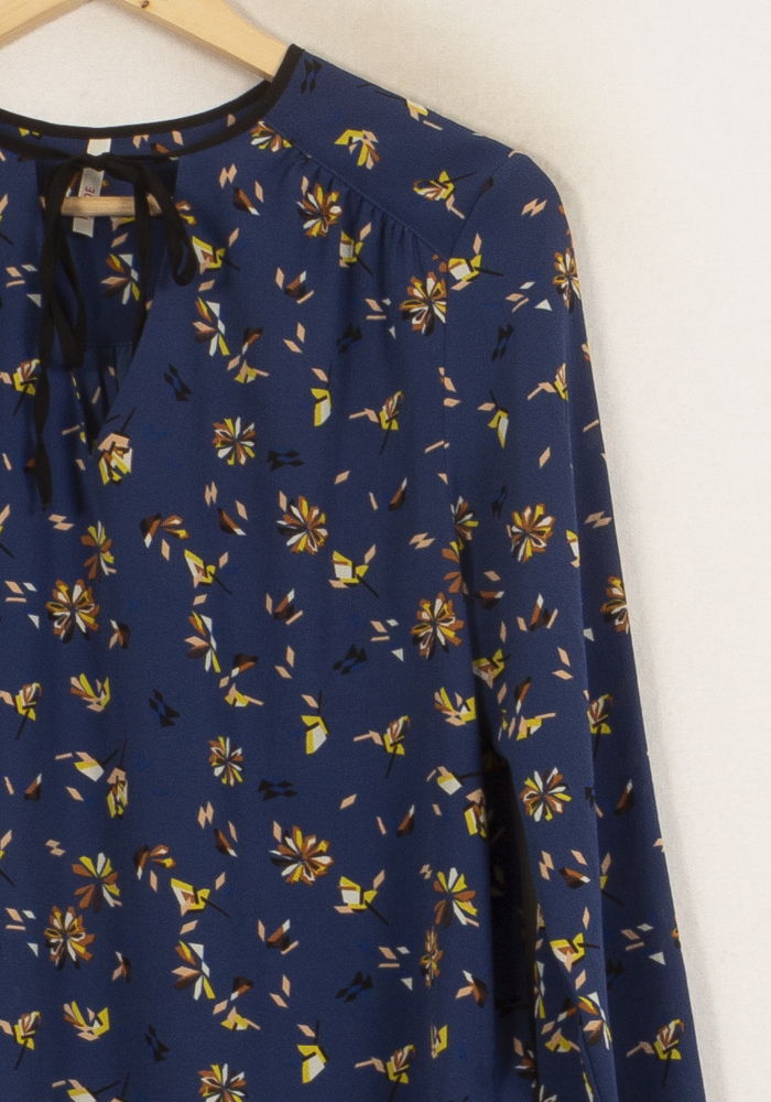 Blouse Fleurie Bleue - Taille L/40 de la marque I.Code | PARAD66448 - Vendu par Paradigme - Image 3