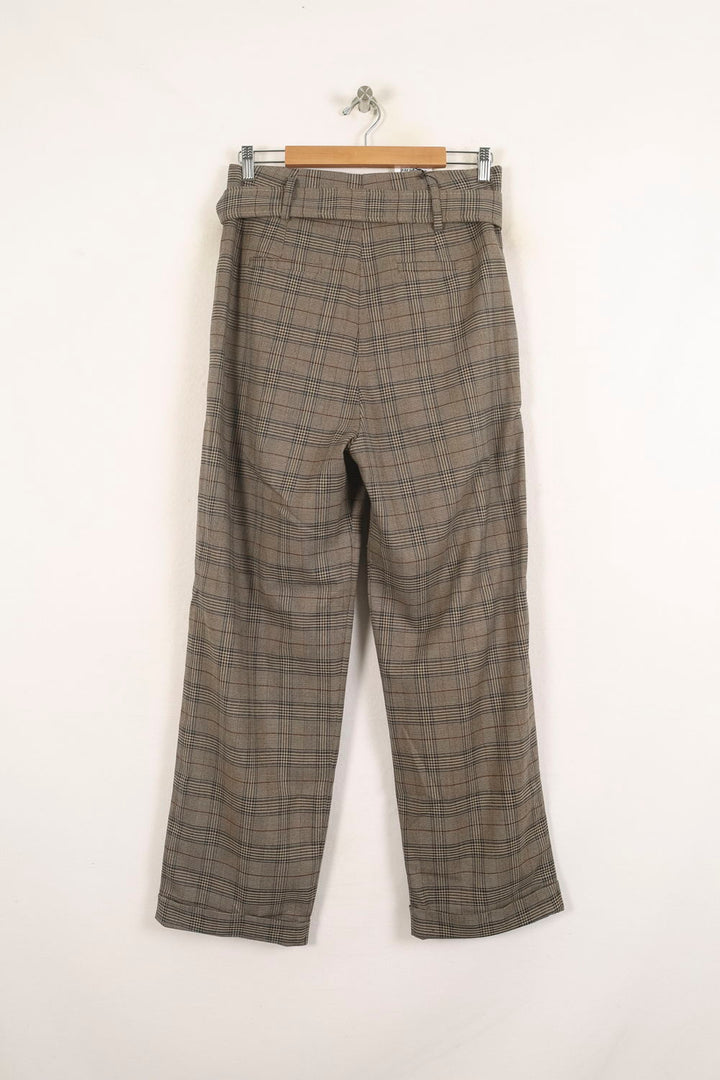 Pantalon Large Beige à Carreaux - Taille L/40 de la marque Suncoo | PARAD56353 - Vendu par Paradigme - Image 4