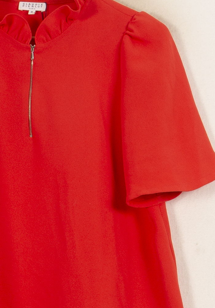 Blouse Rouge - Taille M/38 de la marque Claudie Pierlot | PARAD55322 - Vendu par Paradigme - Image 3