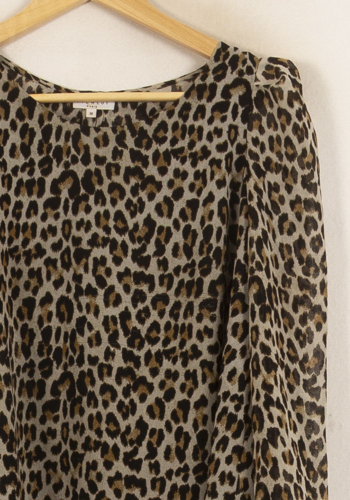 Blouse Léopard Beige et Noir - Taille M/38 de la marque Claudie Pierlot | PARAD44574 - Vendu par Paradigme - Image 3