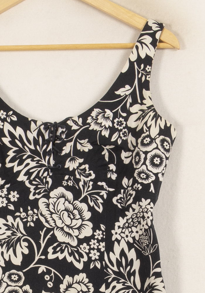 Robe Fleurie Noire et Blanche - Taille L/40 de la marque Gerard Darel | PARAD44919 - Vendu par Paradigme - Image 3