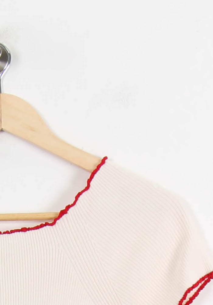 Pull Blanc et Rouge - Taille M/38 de la marque Sandro | PARAD52532 - Vendu par Paradigme - Image 3