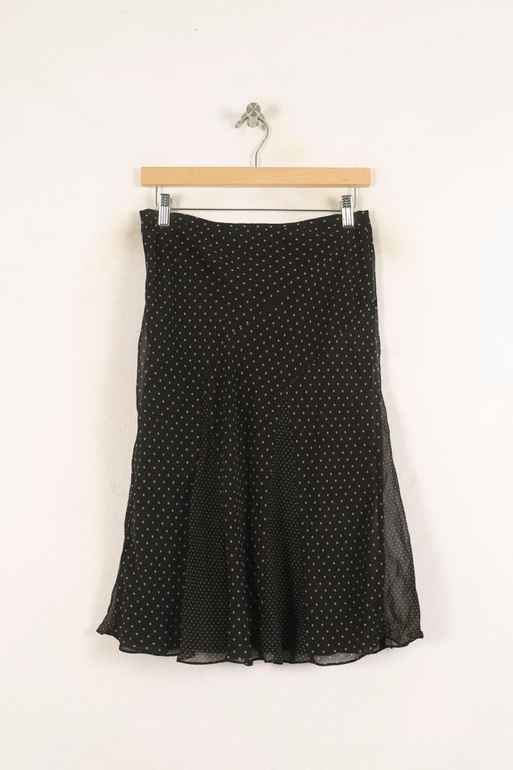 Jupe Longue Noire à Pois Beiges - Taille M/38 de la marque Caroll | PARAD56328 - Vendu par Paradigme - Image 4