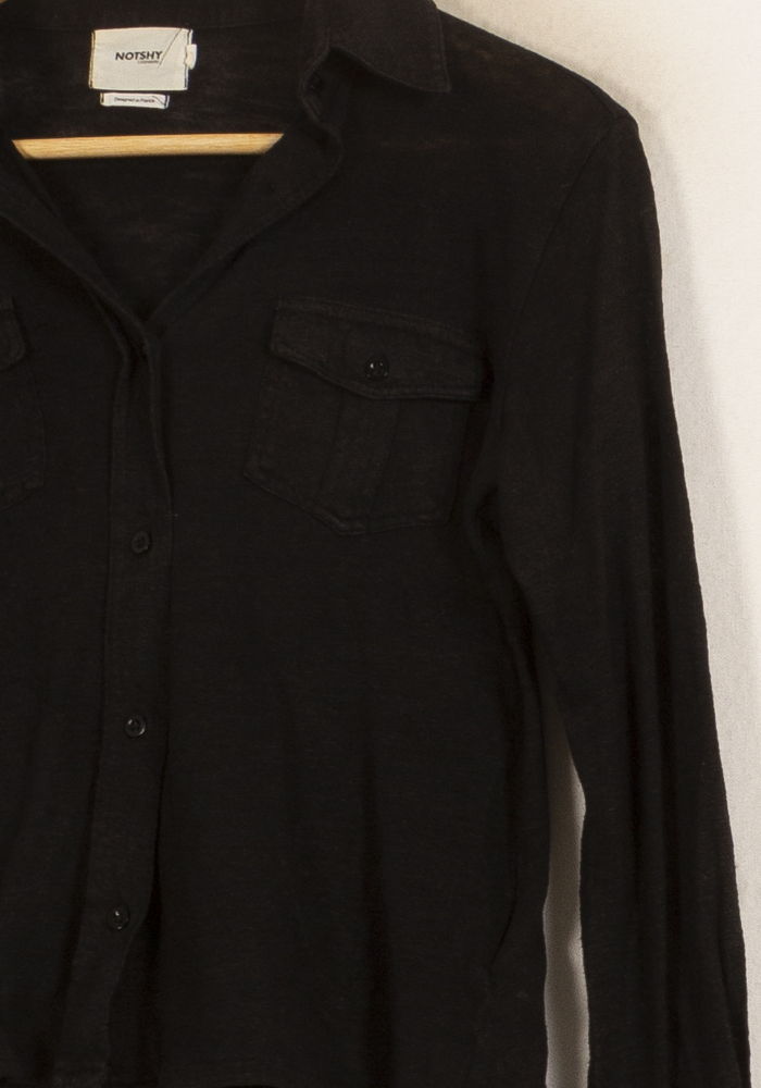 Chemise Noire - Taille S/36 de la marque Notshy Cashmere | PARAD55349 - Vendu par Paradigme - Image 3