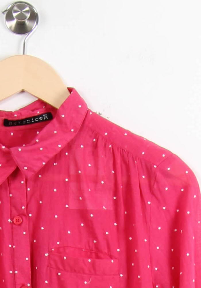 Robe Chemise Rose à Pois Blancs - Taille S/36 de la marque Bérénice | PARAD61164 - Vendu par Paradigme - Image 3