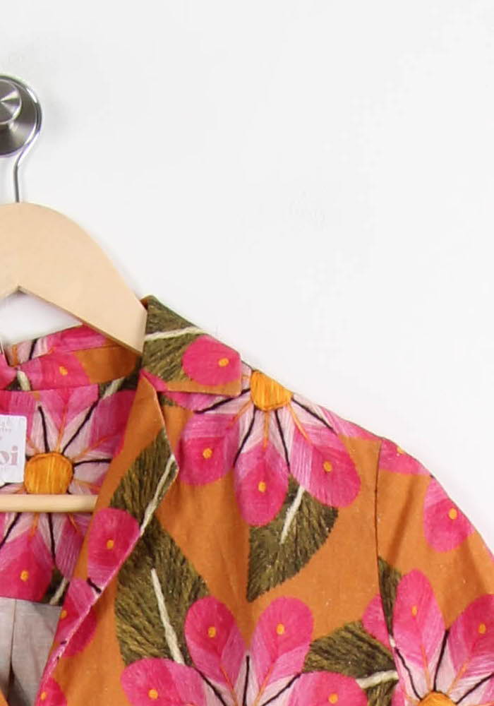 Chemise à Fleurs Orange et Rose - Taille M/38 de la marque Soi Paris | PARAD65043 - Vendu par Paradigme - Image 3