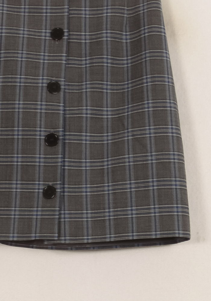 Jupe Portefeuille Grise à Carreaux - Taille M/38 de la marque Claudie Pierlot | PARAD44581 - Vendu par Paradigme - Image 3