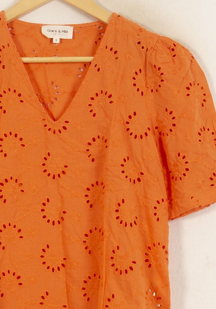 Blouse Orange - Taille S/36 de la marque Grace & Mila | PARAD53504 - Vendu par Paradigme - Image 3