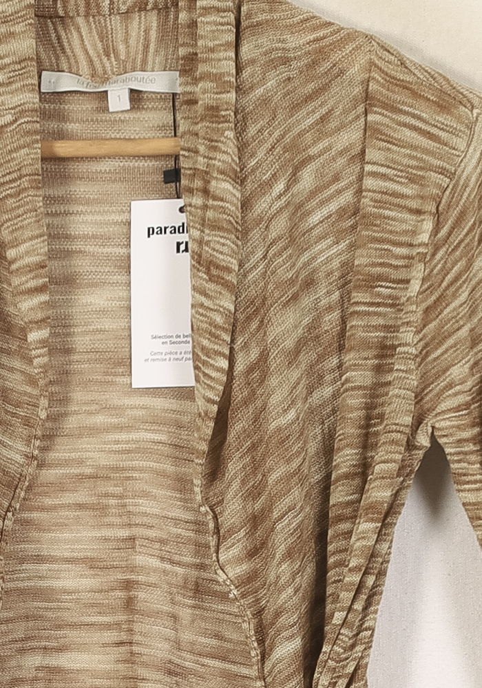 Cardigan Marron - Taille S/36 de la marque La Fée Maraboutée | PLY1269 - Vendu par Paradigme - Image 3