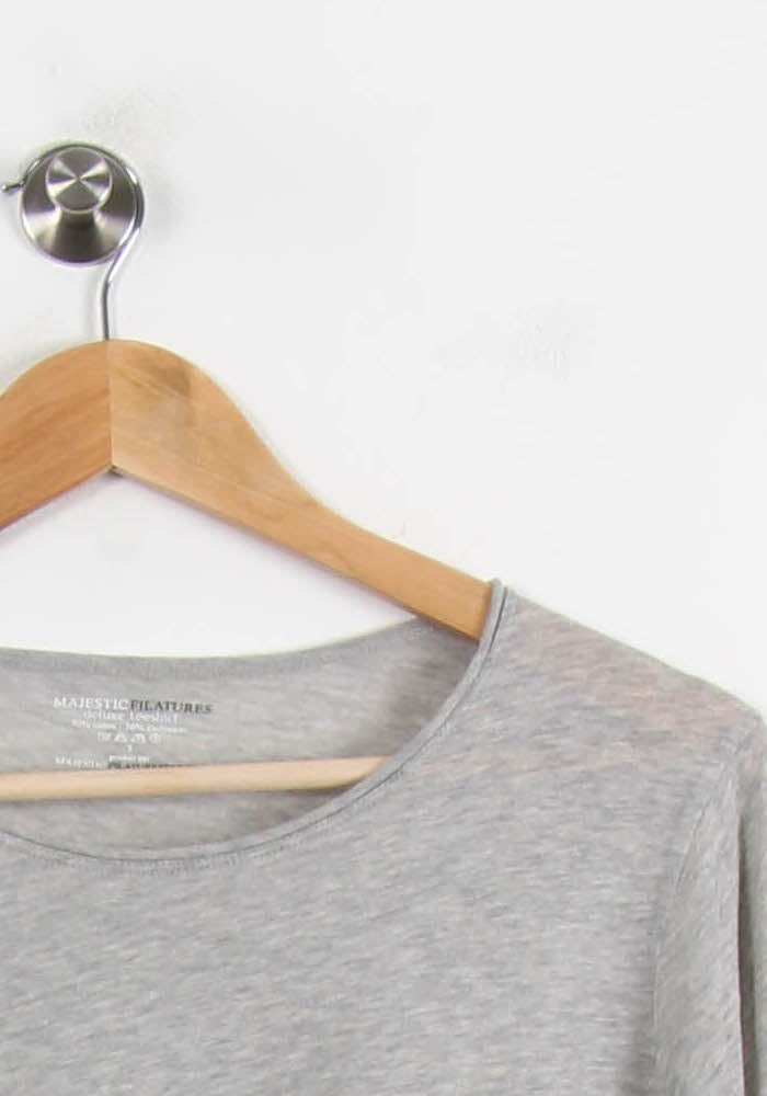Tee-shirt Manches Longues Gris - Taille L/40 de la marque Majestic Filatures | PARAD67232 - Vendu par Paradigme - Image 3