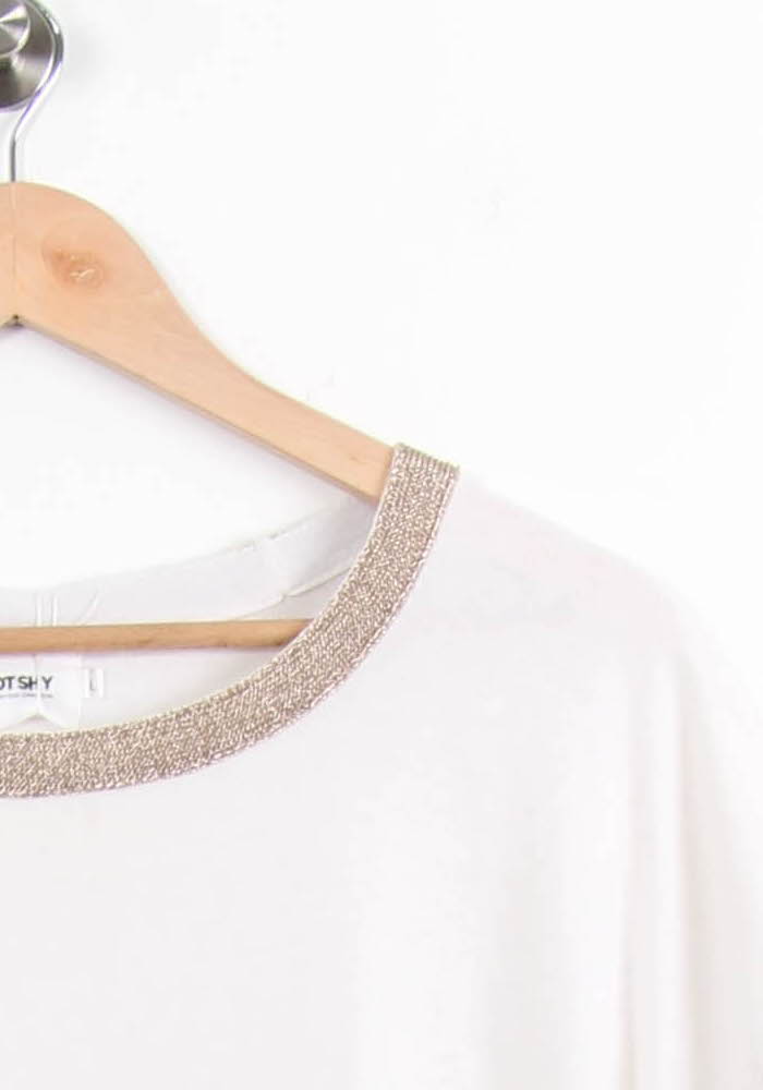 Pull Blanc et Beige - Taille L/40 de la marque Notshy Cashmere | PARAD64181 - Vendu par Paradigme - Image 3