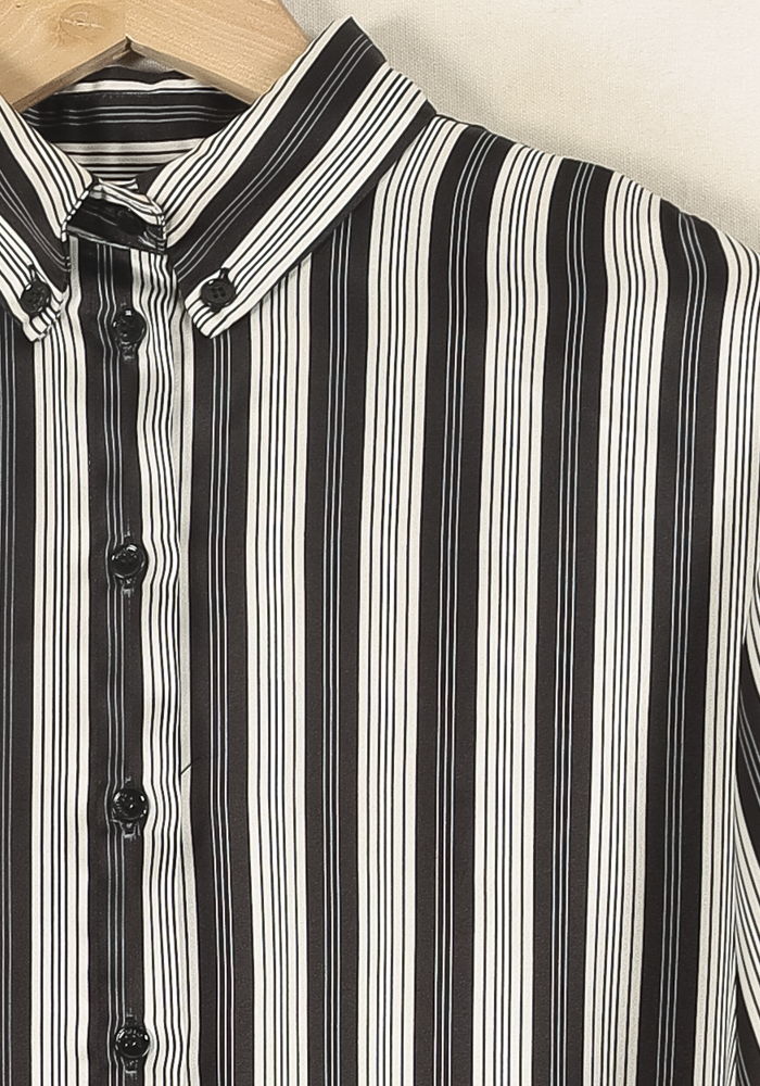 Chemise Rayée Noire et Blanche - Taille S/36 de la marque Imperial | PARAD66957 - Vendu par Paradigme - Image 3
