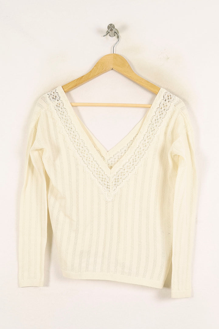 Pull Blanc - Taille XS/34 de la marque Sézane | PARAD73179 - Vendu par Paradigme - Image 2