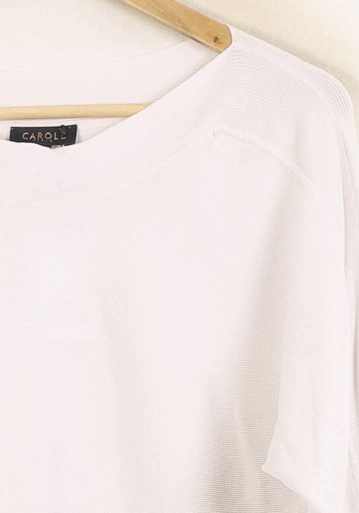 Pull Blanc - Taille XS/34 de la marque Caroll | PARAD35495 - Vendu par Paradigme - Image 3