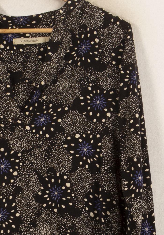 Robe Noire et Bleue - Taille M/38 de la marque La Fée Maraboutée | PARAD65007 - Vendu par Paradigme - Image 3