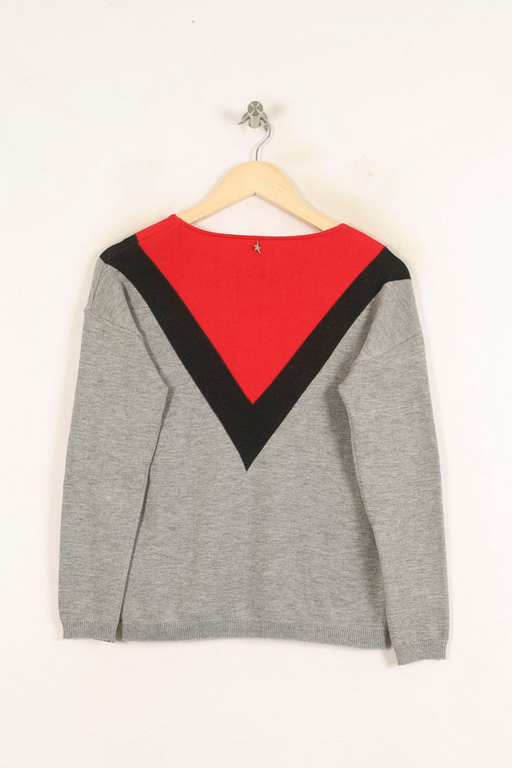 Pull Gris Rouge et Noir - Taille S/36 de la marque Sud express | PARAD37352 - Vendu par Paradigme - Image 4