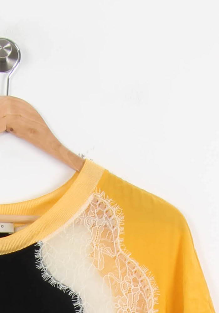 T-shirt Noir Jaune et Blanc - Taille S/36 de la marque Sandro | PARAD53464 - Vendu par Paradigme - Image 3