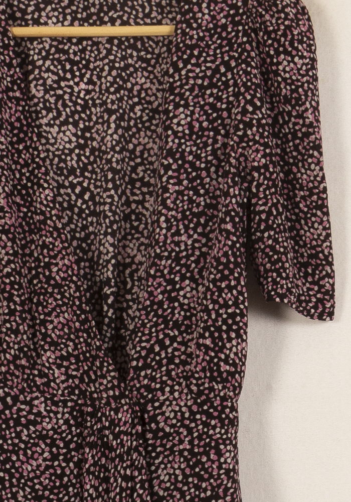 Robe portefeuille noire et rose - Taille XS/34 de la marque The Kooples | PARAD63615 - Vendu par Paradigme - Image 3