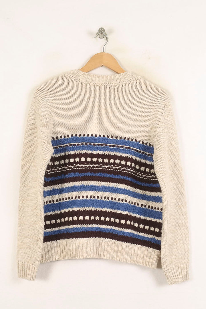 Pull Beige et Bleu - Taille M/38 de la marque La Fée Maraboutée | PARAD56267 - Vendu par Paradigme - Image 4