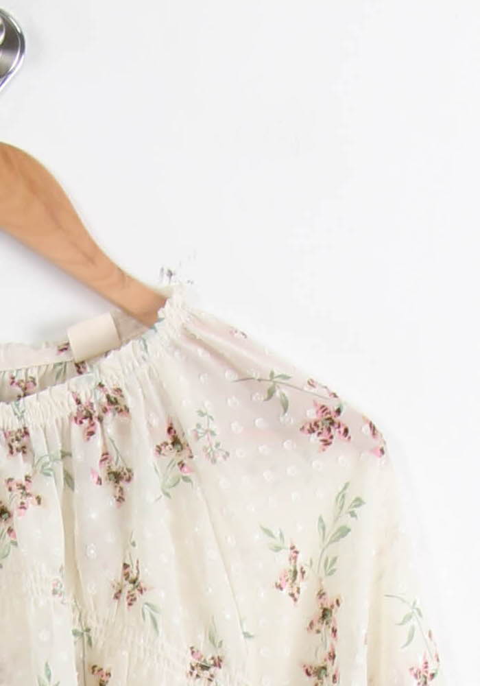 Blouse Fleurie Blanche - Taille L/40 de la marque Levi's | PARAD44945 - Vendu par Paradigme - Image 3