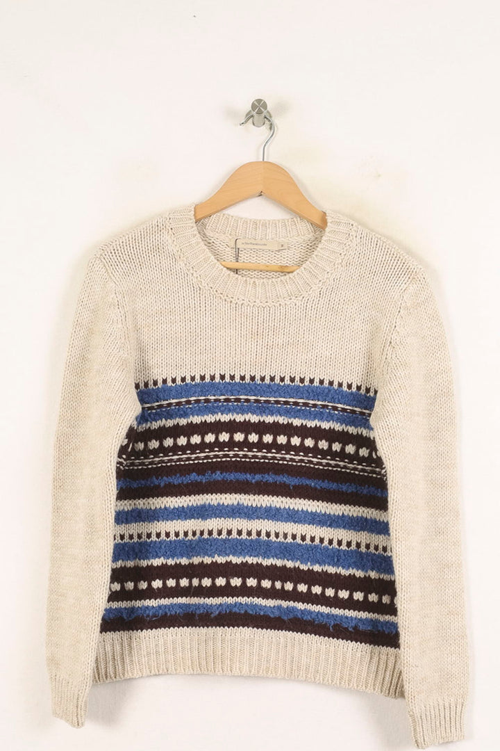 Pull Beige et Bleu - Taille M/38 de la marque La Fée Maraboutée | PARAD56267 - Vendu par Paradigme - Image 2