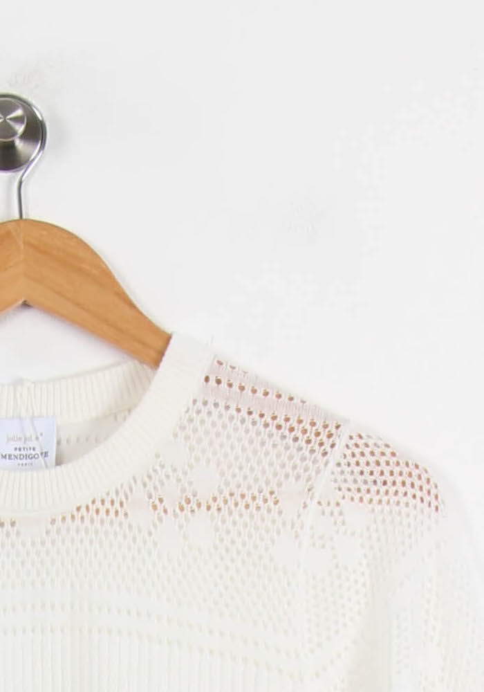 Pull Blanc - Taille XS/34 de la marque Petite Mendigote | PARAD63438 - Vendu par Paradigme - Image 3