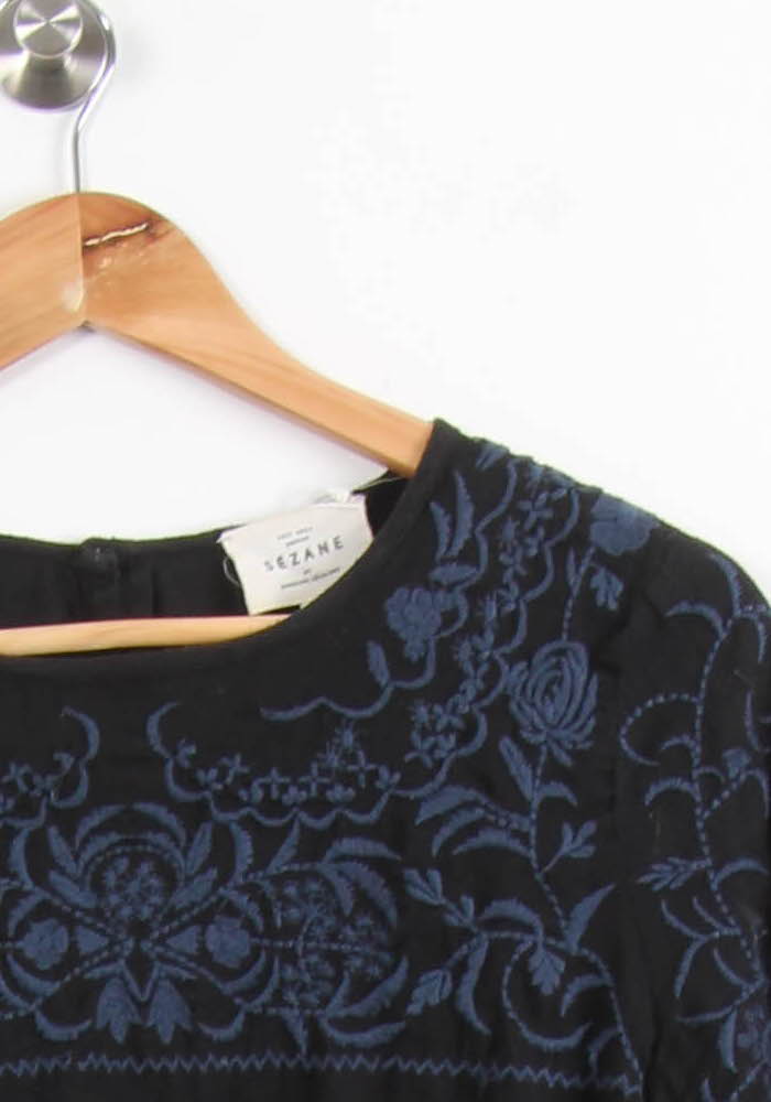 Blouse Noire et Bleue - Taille L/40 de la marque Sézane | PARAD64204 - Vendu par Paradigme - Image 3