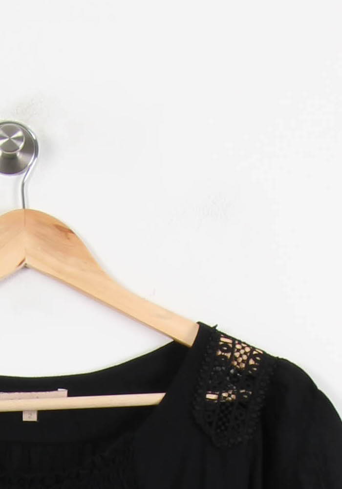 Blouse Noire - Taille M/38 de la marque Sandro | PARAD52898 - Vendu par Paradigme - Image 3