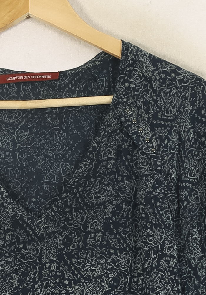 Robe Midi Bleu et Blanc - Taille L/40 de la marque Comptoir des Cotonniers | PARAD52207 - Vendu par Paradigme - Image 3