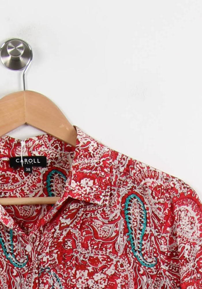 Chemise Rouge et Blanche - Taille S/36 de la marque Caroll | PARAD67288 - Vendu par Paradigme - Image 3