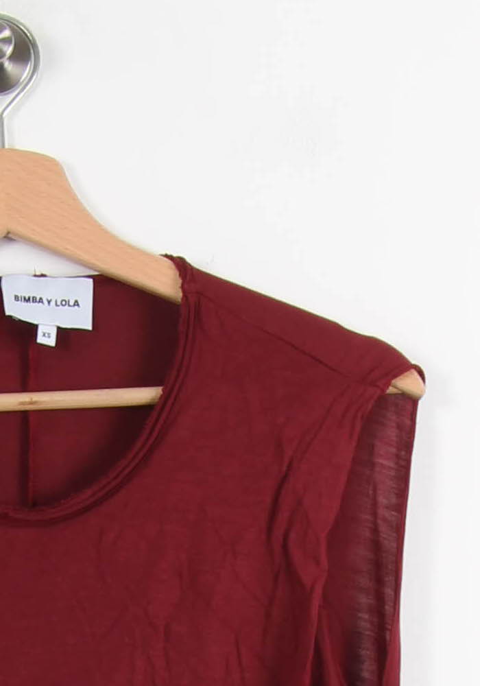 Robe Midi Bordeaux - Taille XS/34 de la marque Bimba y Lola | PARAD44978 - Vendu par Paradigme - Image 3