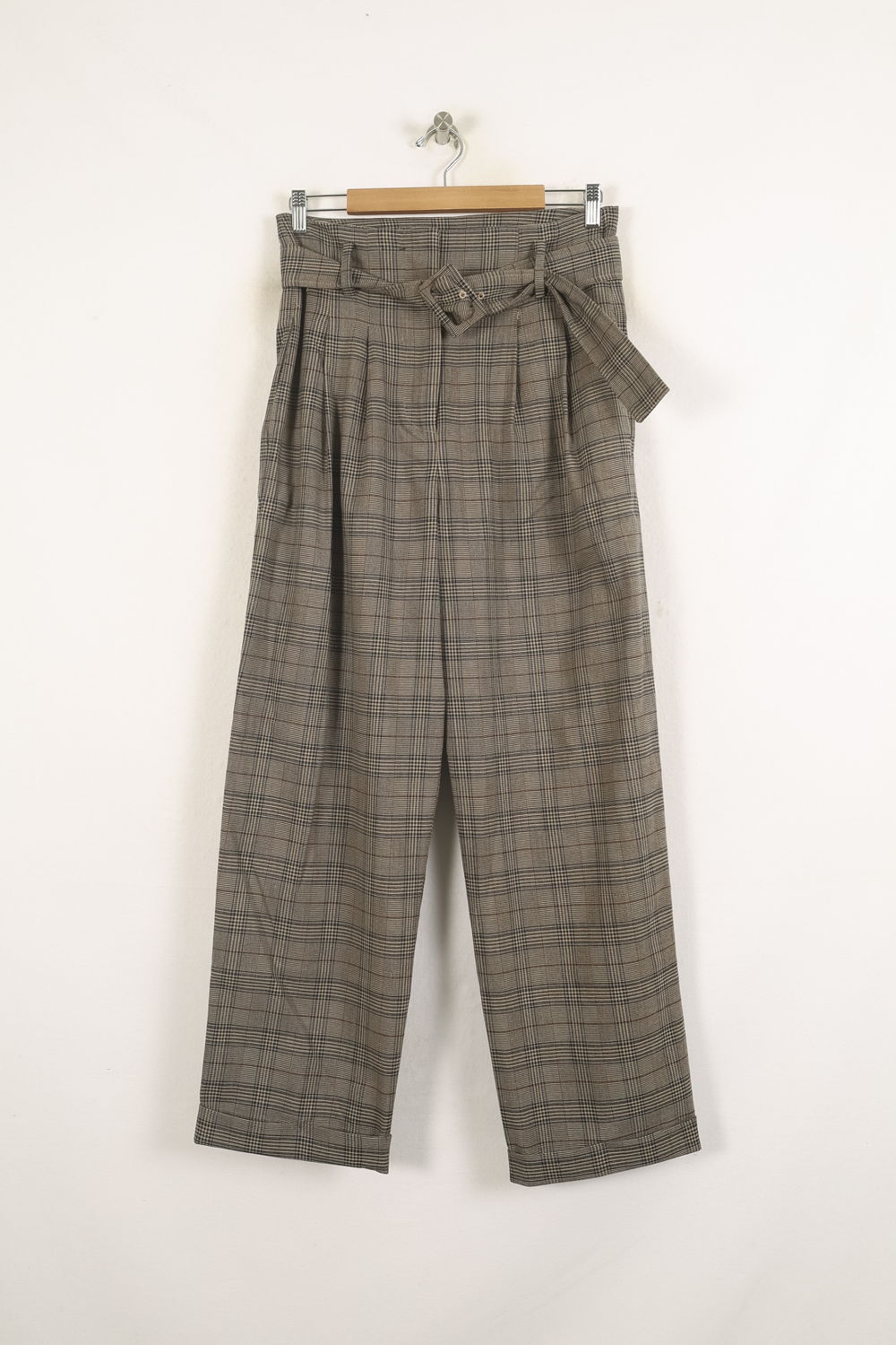 Pantalon Large Beige à Carreaux - Taille L/40 de la marque Suncoo | PARAD56353 - Vendu par Paradigme - Image 2
