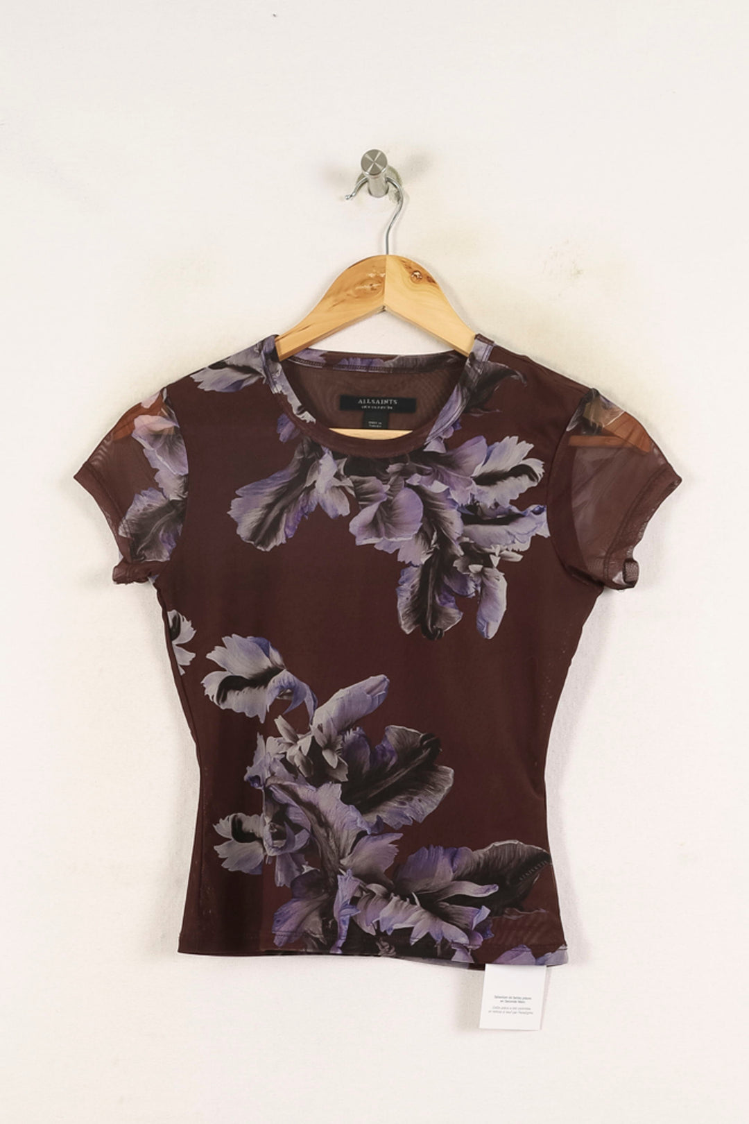 Tee-shirt Violet et Noir - Taille XS/34 de la marque All Saints | PARAD71718 - Vendu par Paradigme - Image 2