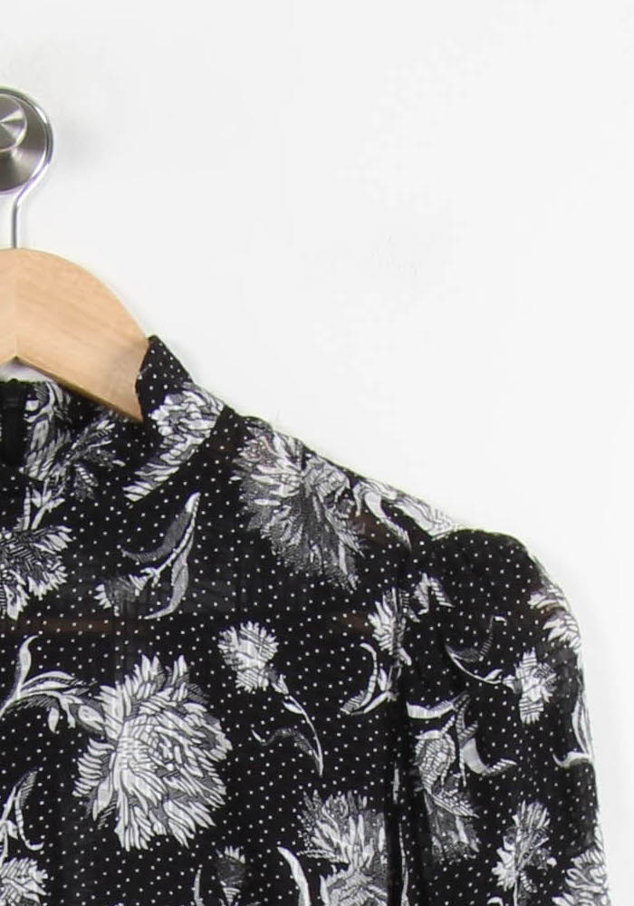 Robe Fleurie Noire et Blanche - Taille S/36 de la marque The Kooples | PARAD65057 - Vendu par Paradigme - Image 3