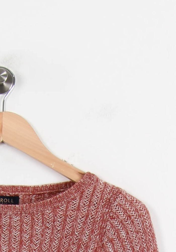 Pull Rose et Blanc - Taille XS/34 de la marque Caroll | PLY0783 - Vendu par Paradigme - Image 3