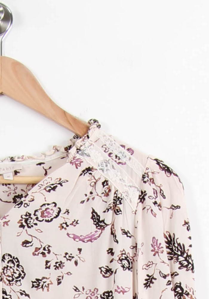 Blouse Fleurie Blanche et Noire - Taille S/36 de la marque Pablo | PARAD55381 - Vendu par Paradigme - Image 3