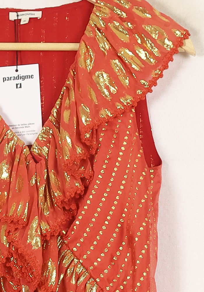 Blouse Orange et Doré - Taille S/36 de la marque Manoush | PARAD45315 - Vendu par Paradigme - Image 3