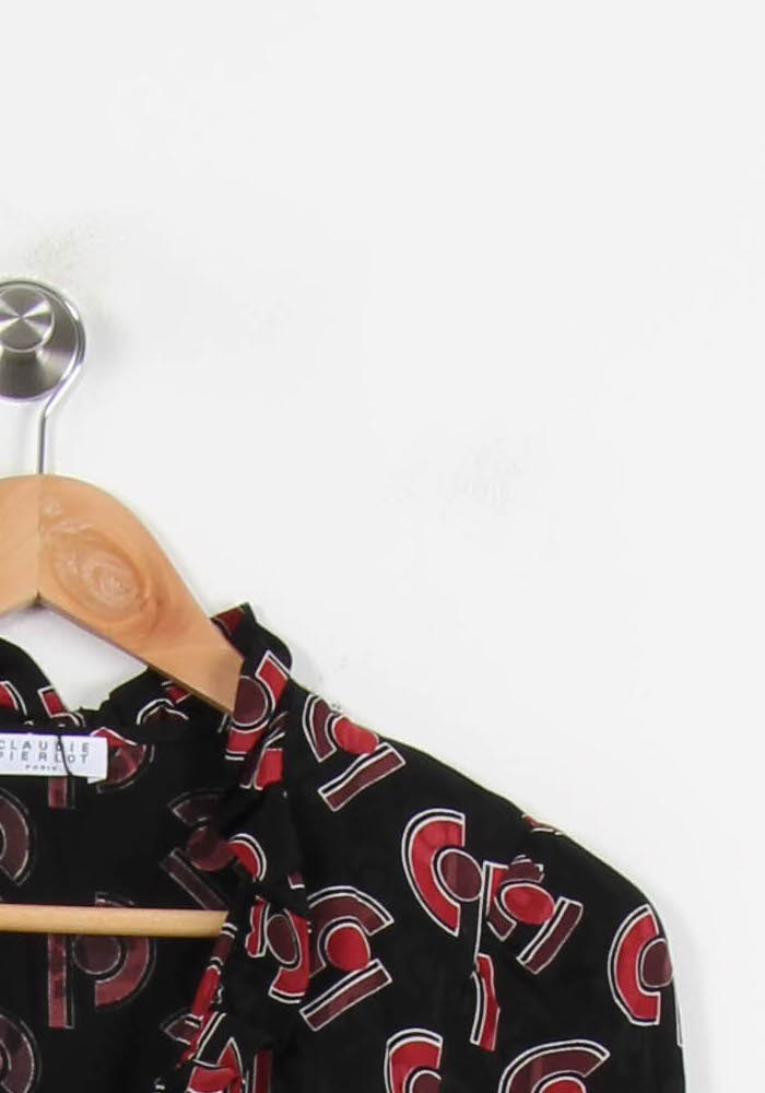 Robe Portefeuille Noire et Rouge - Taille XS/34 de la marque Claudie Pierlot | PARAD55647 - Vendu par Paradigme - Image 3