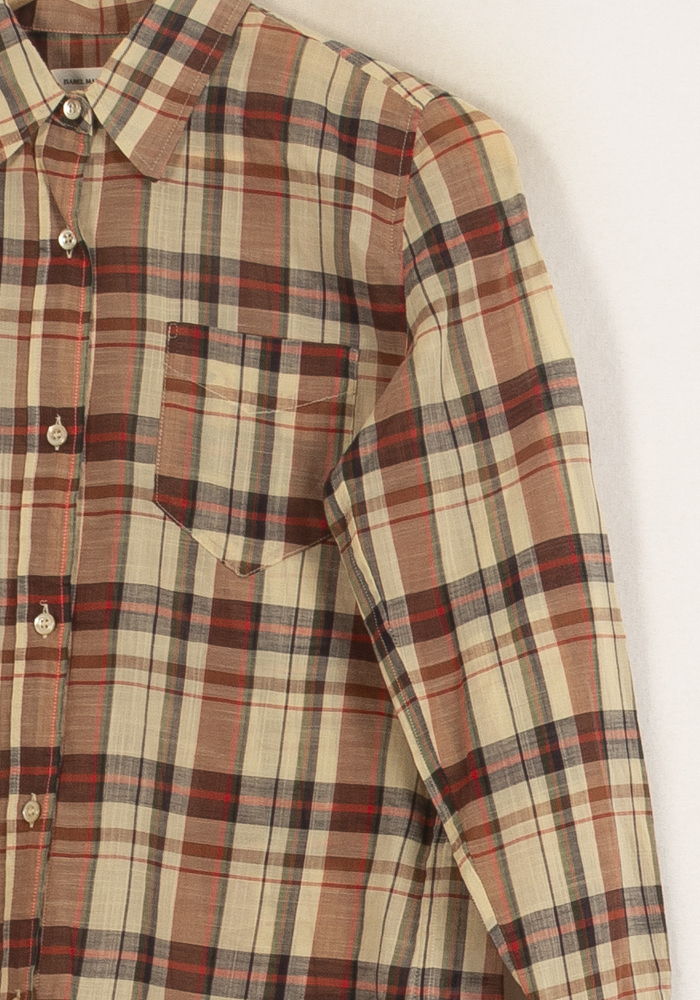 Chemise à Carreaux Beige et Rouge - Taille S/36 de la marque Isabel Marant étoile | PARAD65235 - Vendu par Paradigme - Image 3