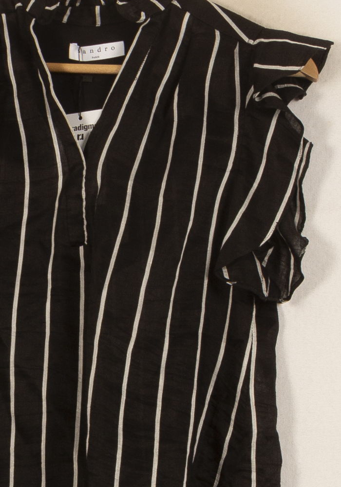 Blouse Noire et Blanche - Taille S/36 de la marque Sandro | PARAD38016 - Vendu par Paradigme - Image 3
