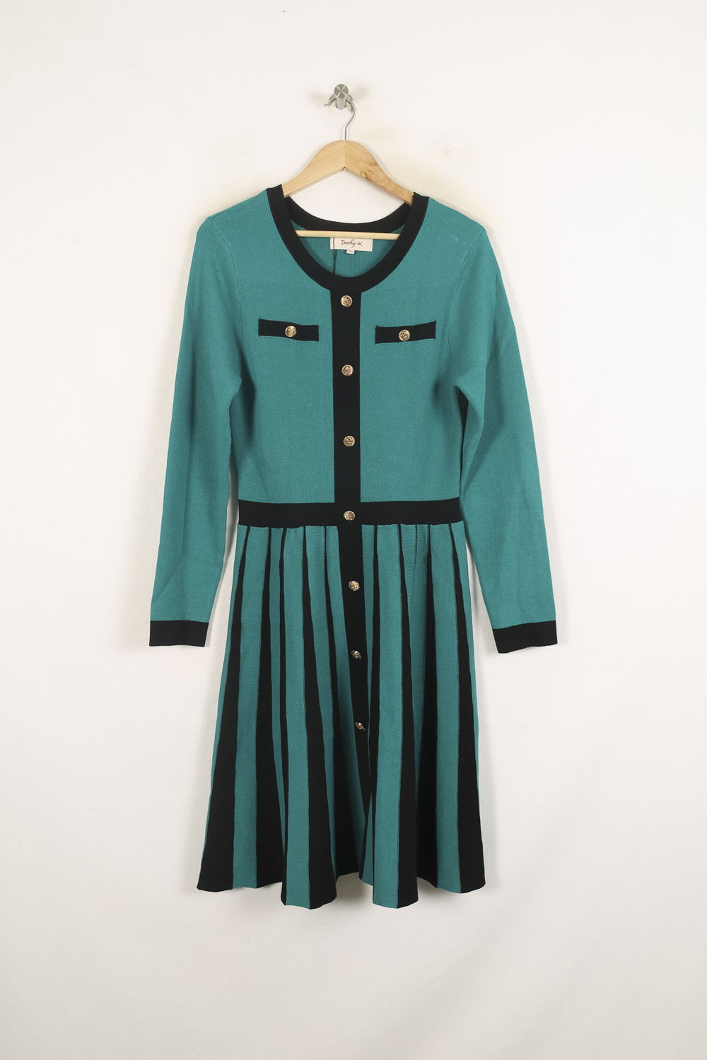 Robe Midi Verte et Noire - Taille L/40 de la marque Derhy | PARAD56360 - Vendu par Paradigme - Image 2