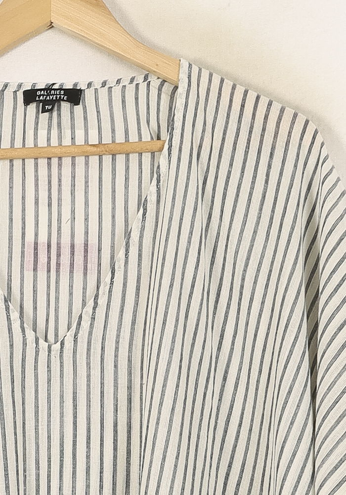 Robe Midi Rayée Écrue et Grise - Taille T.U. de la marque Galeries Lafayette | PARAD67841 - Vendu par Paradigme - Image 3