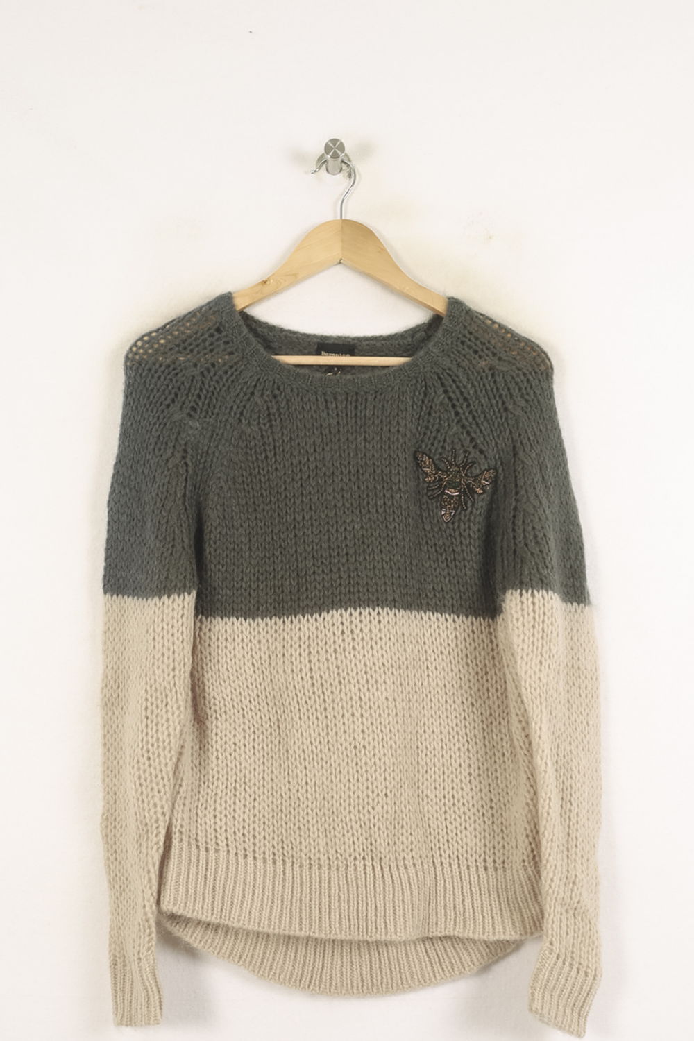 Pull Vert et Beige - Taille S/36 de la marque Bérénice | PARAD73291 - Vendu par Paradigme - Image 2