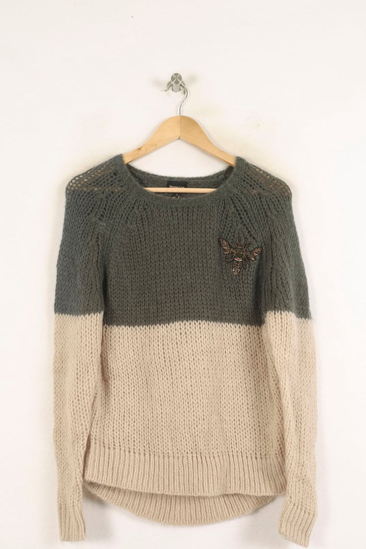 Pull Vert et Beige - Taille S/36 de la marque Bérénice | PARAD73291 - Vendu par Paradigme - Image 2