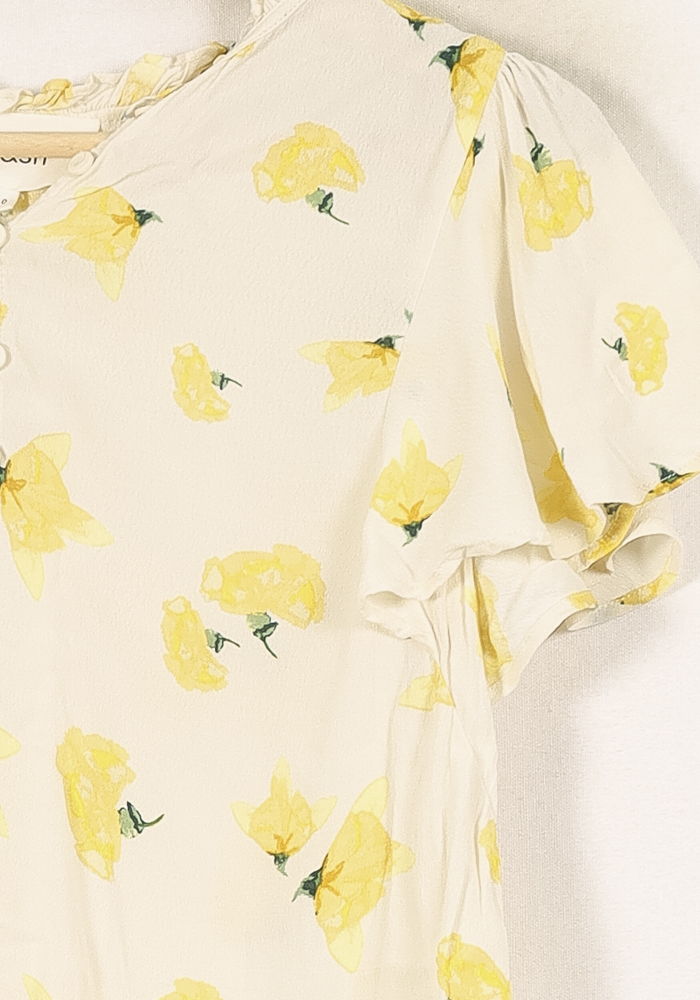 Blouse Blanche et Jaune - Taille XS/34 de la marque ba&sh | PARAD67690 - Vendu par Paradigme - Image 3