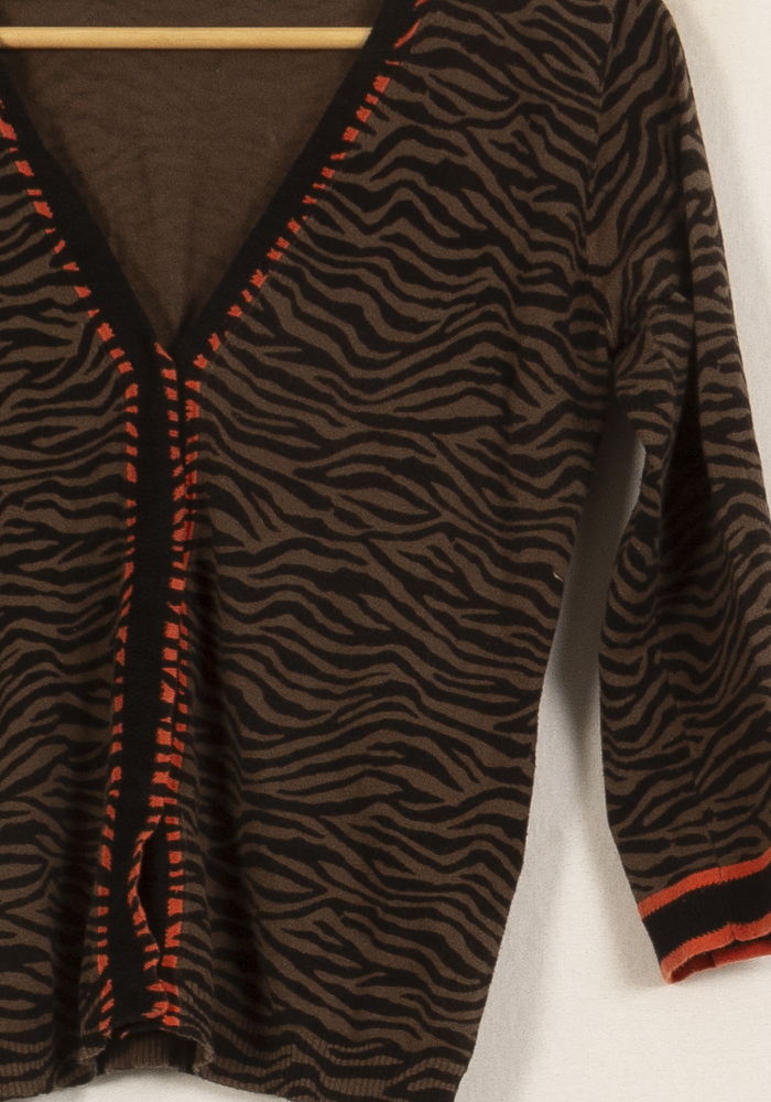 Cardigan Marron et Orange - Taille S/36 de la marque Maison 123 | PARAD66750 - Vendu par Paradigme - Image 3